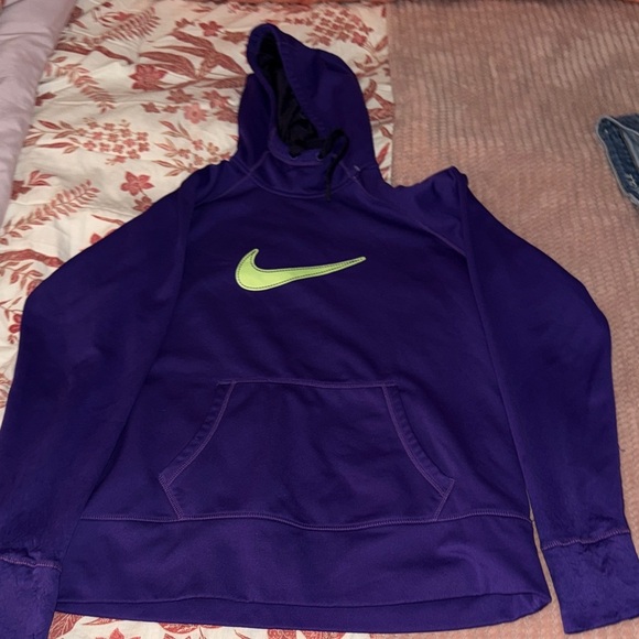 Nike Other - Nike Purple Hoodie with Neon Green Swoosh